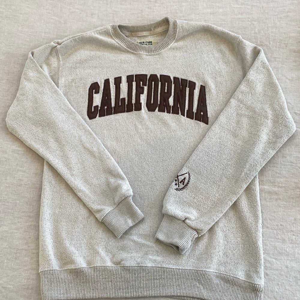 Grey sweater material California sweatshirt xl